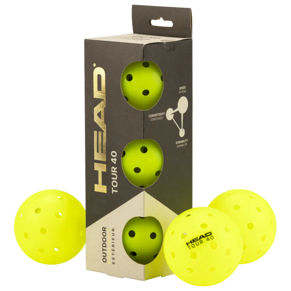 HEAD Tour 40 Pickleball Ball: Packs of 6 or 12